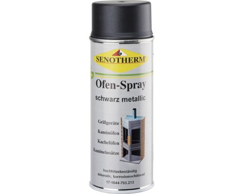 Spray pour poêles Senotherm jusqu'à 500 °C 400 ml Noir métallique-0