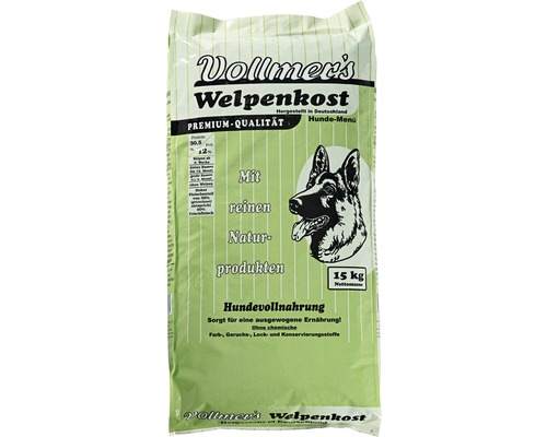 Croquettes pour chien, Vollmers pour chiots 15 kg Aliment pour chiots Vollmers dans un sac de 15 kilogrammes