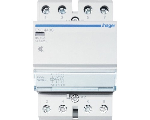 Contacteur d'installation Hager ESC440S 40A 230V 4 fermetures silencieux