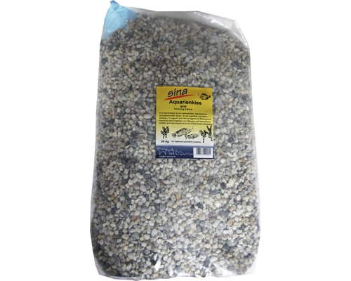 Gravier pour aquarium sina grossier, 5-8 mm 25 kg beige Gravier grossier pour aquarium Sina, 25 kilogrammes, granulométrie de 3 à 6 millimètres