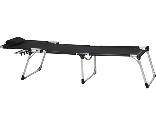 Feldbett mit Kopfkissen und Aluminiumgestell