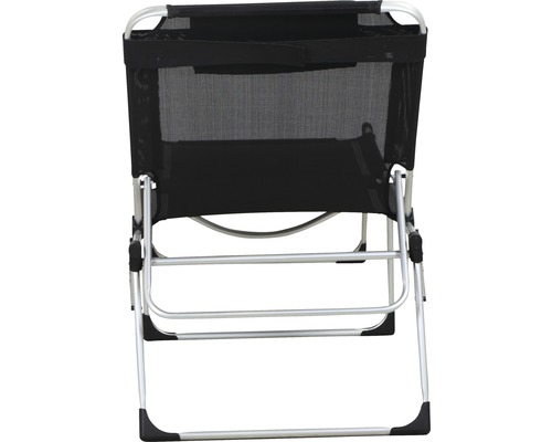 Chaise longue chaise longue pliante Siena Garden Sole tissu textile noir