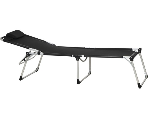 Schwarze Sonnenliege mit Aluminiumgestell für den Garten