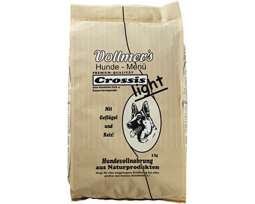 Croquettes pour chien, Vollmers Crossis light 5 kg Aliment sec pour chiens Vollmer''s Crossis Light à la volaille et au riz en sac de 5 kilogrammes