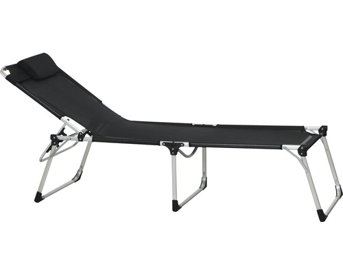 Strandliege mit Aluminiumgestell und Kopfkissen