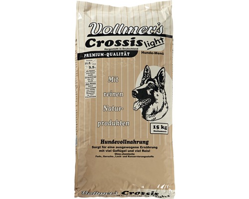 Croquettes pour chien, Vollmers Crossis Light 15 kg Aliment pour chiens Vollmer''s Crossis Light en sac de 15 kilogrammes