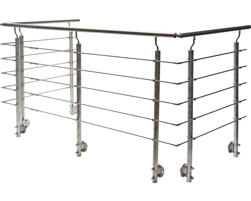 Pertura Geländer-Komplettset Hestia U-Form Edelstahl mit Rundstäbenfür Seitenmontage B: 5 m Pertura Geländer-Komplettset Hestia U-Form Edelstahl mit Rundstäbenfür Seitenmontage B: 5 m