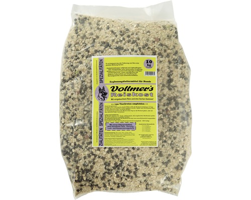 Croquettes pour chien Vollmers à base de riz 10 kg Aliment pour chiens Vollmer''s Reiskost, sac de 10 kilogrammes