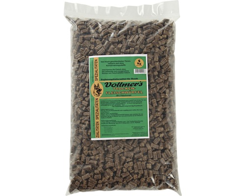 Croquettes pour chien Vollmers viande sèche 5 kg Aliment complémentaire pour chiens Vollmers en cubes de viande séchée, 5 kilogrammes