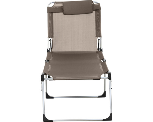 Chaise longue pliante avec coussin et cadre en aluminium