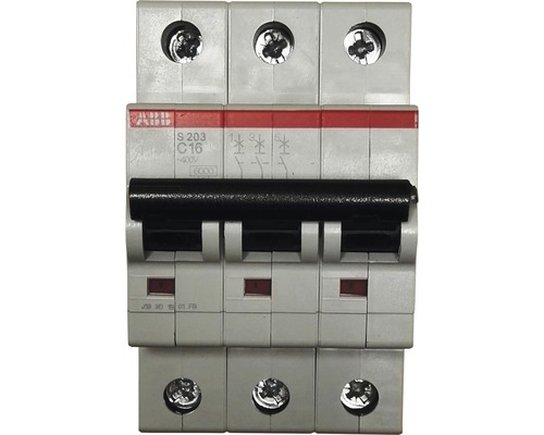 Disjoncteur automatique ABB S203-C16 C 16A 3 pôles