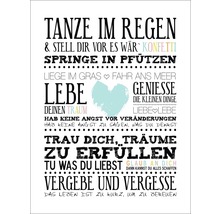 Affiche décorative avec des citations inspirantes et un cœur