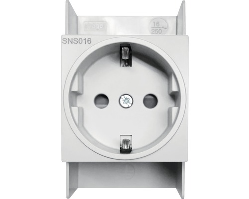 Prise de courant contact de protection Hager SNS016 16A montage de distributeur