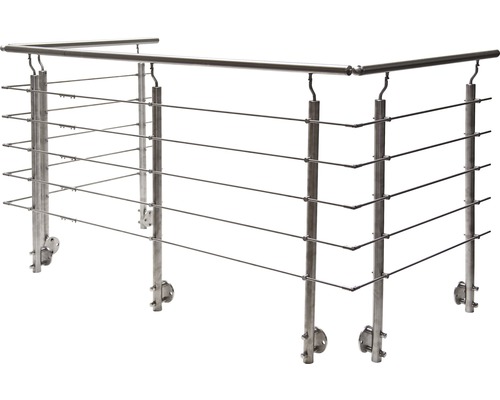 Pertura Geländer-Komplettset Hestia U-Form Edelstahl mit Rundstäbenfür Seitenmontage B: 13 m Pertura Geländer-Komplettset Hestia U-Form Edelstahl mit Rundstäbenfür Seitenmontage B: 13 m