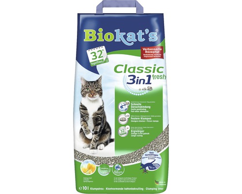 Litière pour chats Biokat's Classic fresh 3 en 1 10 l Litière pour chat Biokats Classic 3in1 Fresh, 10 litres