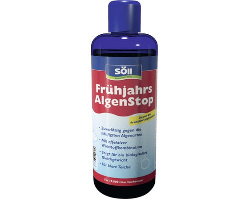 Algicide Söll Stop-algues printemps 500 ml Söll Frühjahrs AlgenStop pour 10000 litres d''eau de bassin