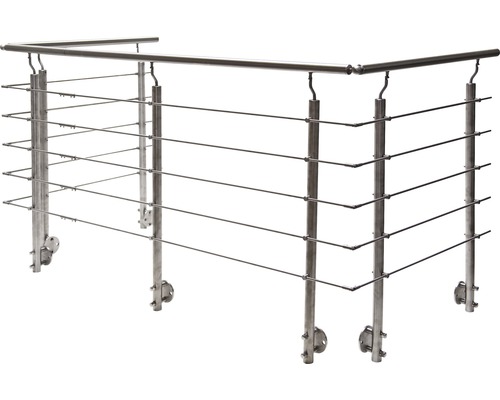 Pertura Geländer-Komplettset Hestia U-Form Edelstahl mit Rundstäbenfür Seitenmontage B: 6 m Pertura Geländer-Komplettset Hestia U-Form Edelstahl mit Rundstäbenfür Seitenmontage B: 6 m