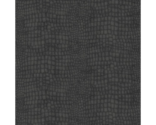 Papier peint intissé 32-659 peau de crocodile noir Gros plan d''un matériau à motif crocodile