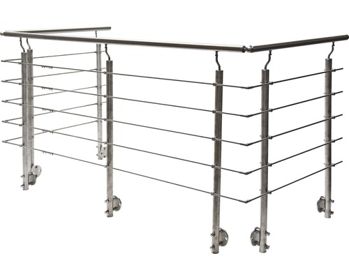 Pertura Geländer-Komplettset Hestia U-Form Edelstahl mit Rundstäbenfür Seitenmontage B: 20 m Pertura Geländer-Komplettset Hestia U-Form Edelstahl mit Rundstäbenfür Seitenmontage B: 20 m