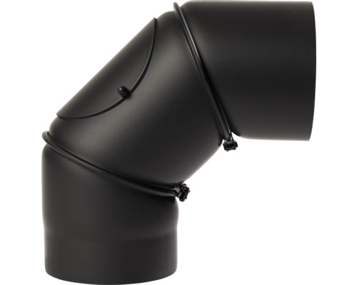 Coude de tuyau de poêle avec papillon et angle de 45 degrés