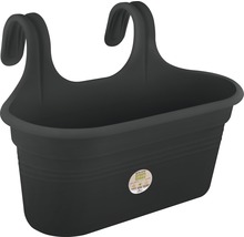 Schwarzer Geländerkasten aus Kunststoff mit Aufhängung