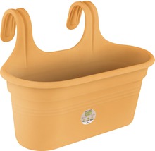 Gelber Balkonkasten mit Aufhängung