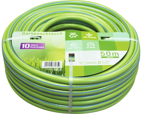 Aufgerollter Gartenschlauch, 50 Meter lang, mit 12,5 Millimeter Durchmesser