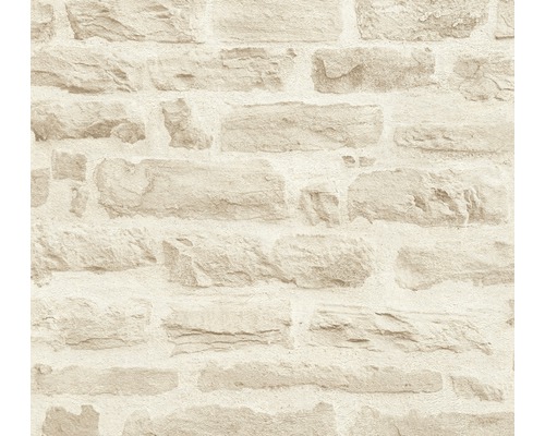 Papier peint intissé 35580-3 Best of Wood'n Stone 2 pierre crème Papier peint aspect mur de pierres