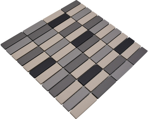 Mosaikfliese aus Keramik in verschiedenen Grautönen