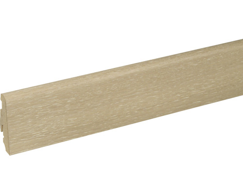 Sockelleiste Eiche weiß lackiert SU60L 19 x 58 x 2400 mm Sockelleiste aus Holz