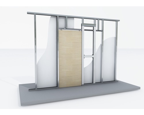 Système de porte coulissante pour vantail en bois Knauf Pocket Kit Standard (CW 75 et CW 100) Cloison sèche avec porte en bois
