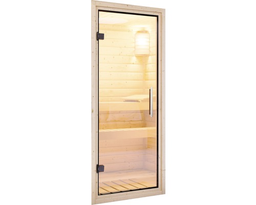 Module de porte Karibu pour saunas de 68 mm avec porte entièrement vitrée 175x65,6x0,8 cm