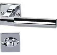 Türdrückergarnitur mit Vierkantrosette und WC-Riegel
