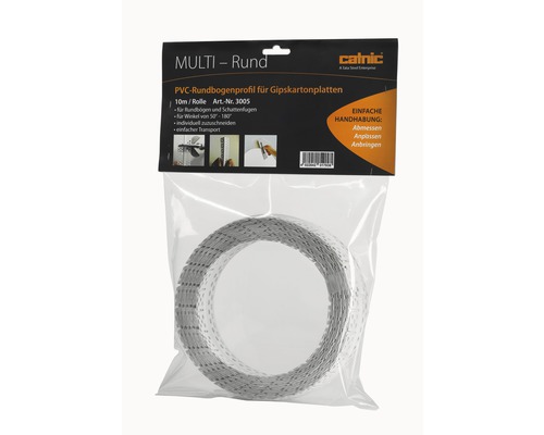 Catnic Multi Rund PVC Rundbogenprofil für Gipskartonplatten, 10 Meter Rolle