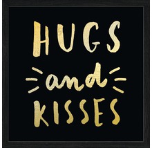 Gerahmtes Bild Hugs & Kisses 33x33 cm