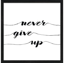 Gerahmtes Bild Never Give Up 33x33 cm