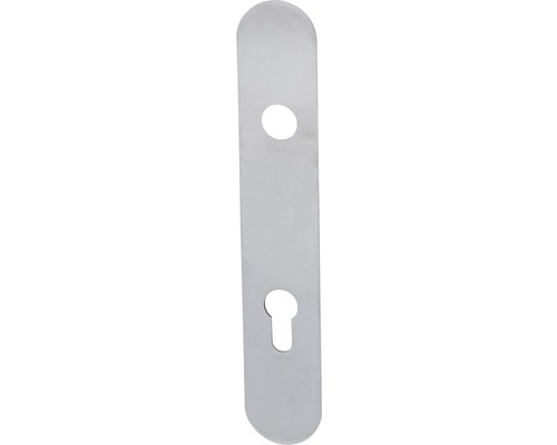 Paire de plaques longues Plano arrondie couleur acier inoxydable/laqué cylindre profilé pour portes d'entrée