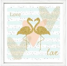 Gerahmtes Bild Flamingos Love I 33x33 cm