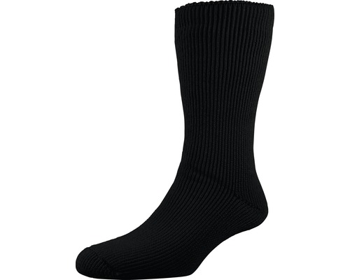 Une chaussette noire unie avec des côtes.