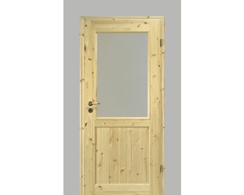 Porte maison de campagne Pertura Fengur laque pin 98,5x198,5 cm droite 02/LA (sans vitre) Porte en bois avec insert en verre