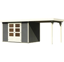 Gartenhaus Karibu Kodiak 4 mit Schleppdach 2,4 m 572 x 238 cm terragrau