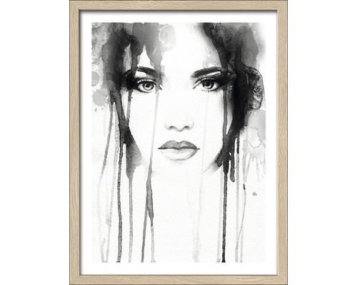 Gerahmtes Bild Black & White Face 33x43 cm