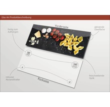 Image en verre avec motif recto et verso, entretoises incluses