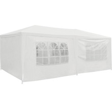 Tente de réception 3x6x2,55 m polyéthylène 120 g/m² blanc-thumb-0