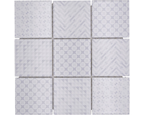 Mosaïque céramique Quadrat Geo White 30x30 cm