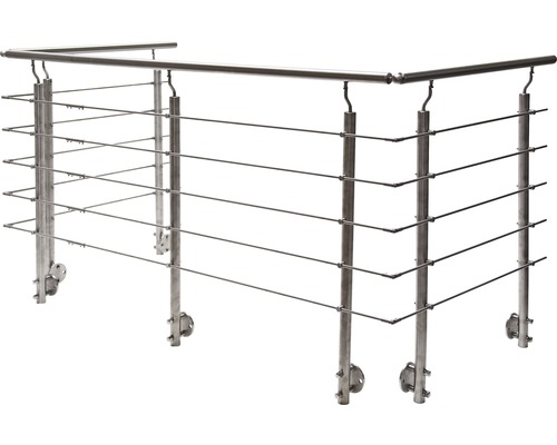 Pertura Geländer-Komplettset Hestia U-Form Edelstahl mit Rundstäbenfür Seitenmontage B: 10 m Pertura Geländer-Komplettset Hestia U-Form Edelstahl mit Rundstäbenfür Seitenmontage B: 10 m