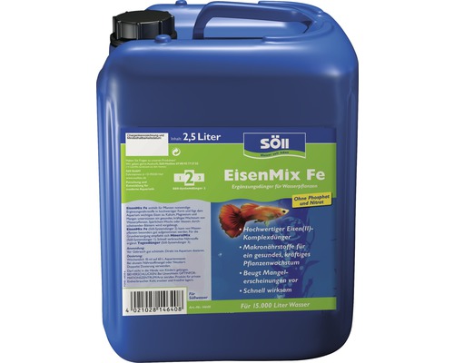 Mélange de fer EisenMix Fe Söll 2,5 l Söll EisenMix Fe 2,5 litres, engrais complémentaire pour plantes aquatiques