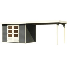 Gartenhaus Karibu Kodiak 4 mit Schleppdach 2,8 m 609 x 238 cm terragrau