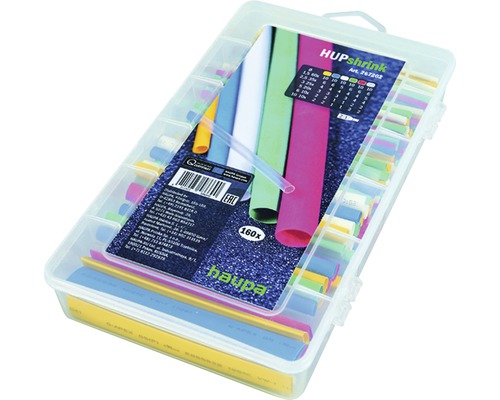 Set de gaines thermorétractables Haupa 267202 160 pces multicolore paroi fine sans colle