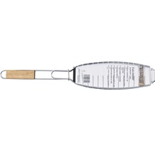 Fischbräter aus Metall mit Holzgriff